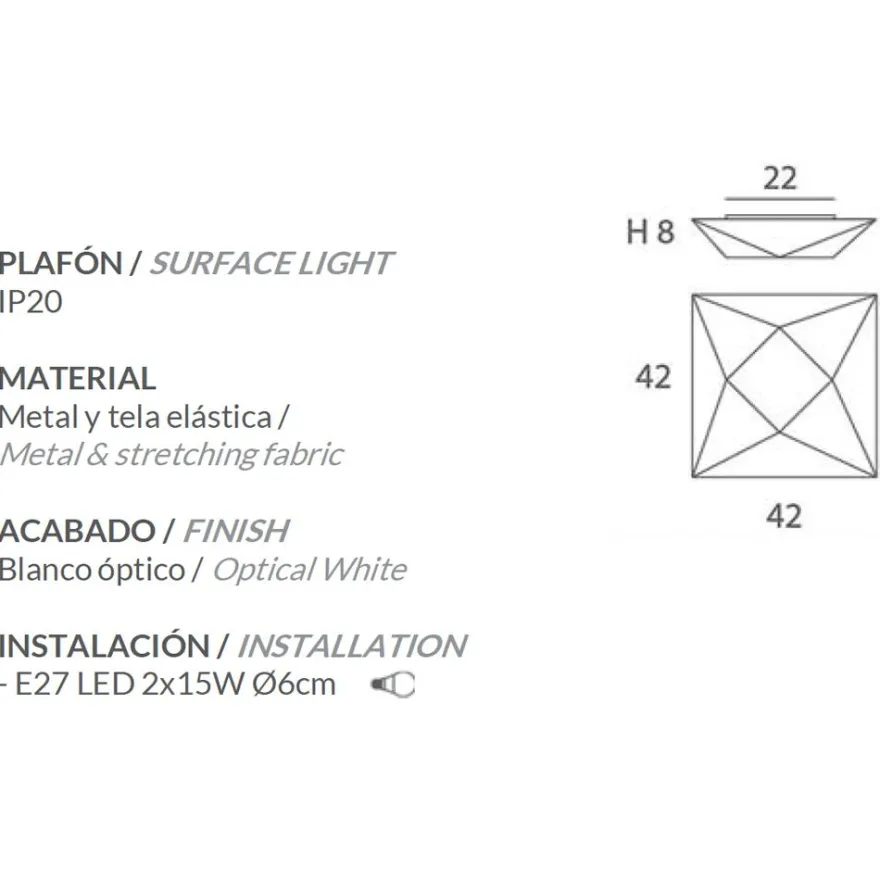 SUBRA Design Deckenleuchte quadratisch