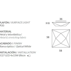 SUBRA Design Deckenleuchte quadratisch