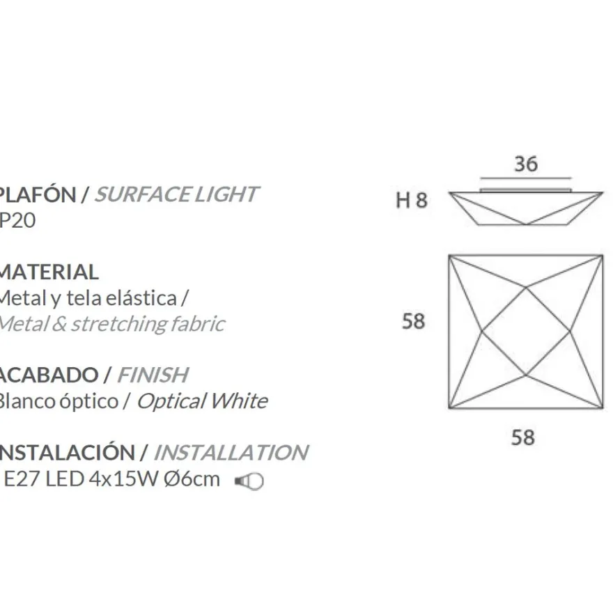 SUBRA Design Deckenleuchte quadratisch