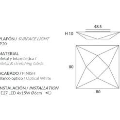 SUBRA Design Deckenleuchte quadratisch