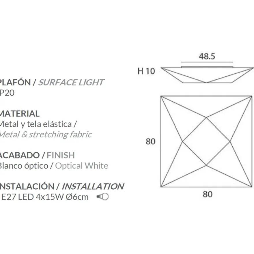 SUBRA Design Deckenleuchte quadratisch