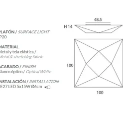 SUBRA Design Deckenleuchte quadratisch