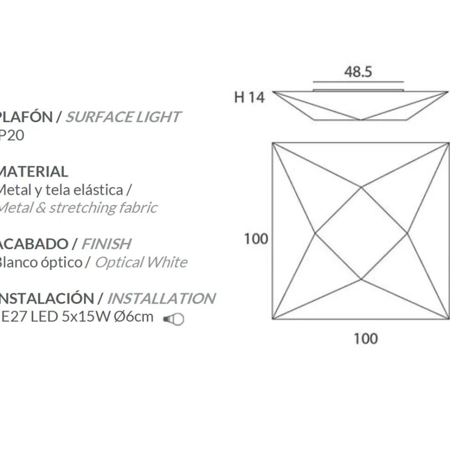 SUBRA Design Deckenleuchte quadratisch