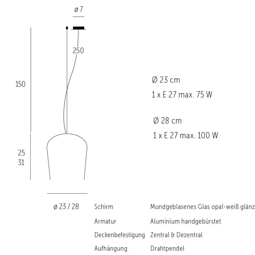 SYSS Hochwertige Glas-Pendelleuchte