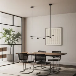TANA Lange Design Hängeleuchte in Schwarz