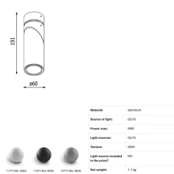 TOLEDO Beweglicher Decken-Spot mit GU10 Sockel