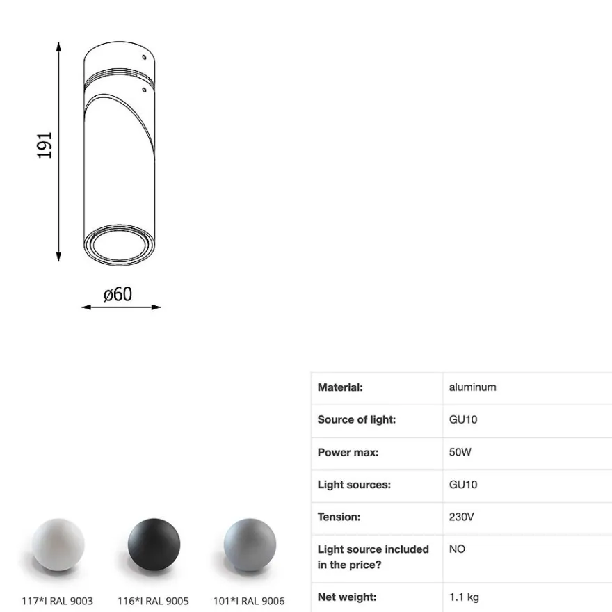 TOLEDO Beweglicher Decken-Spot mit GU10 Sockel