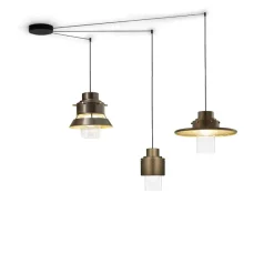 TRE GRAZIE 3-flam. moderne Hängeleuchte Bronze