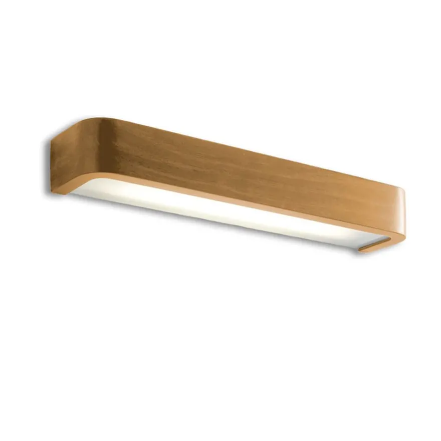 URS Lange Wandleuchte mit Blende aus Holz