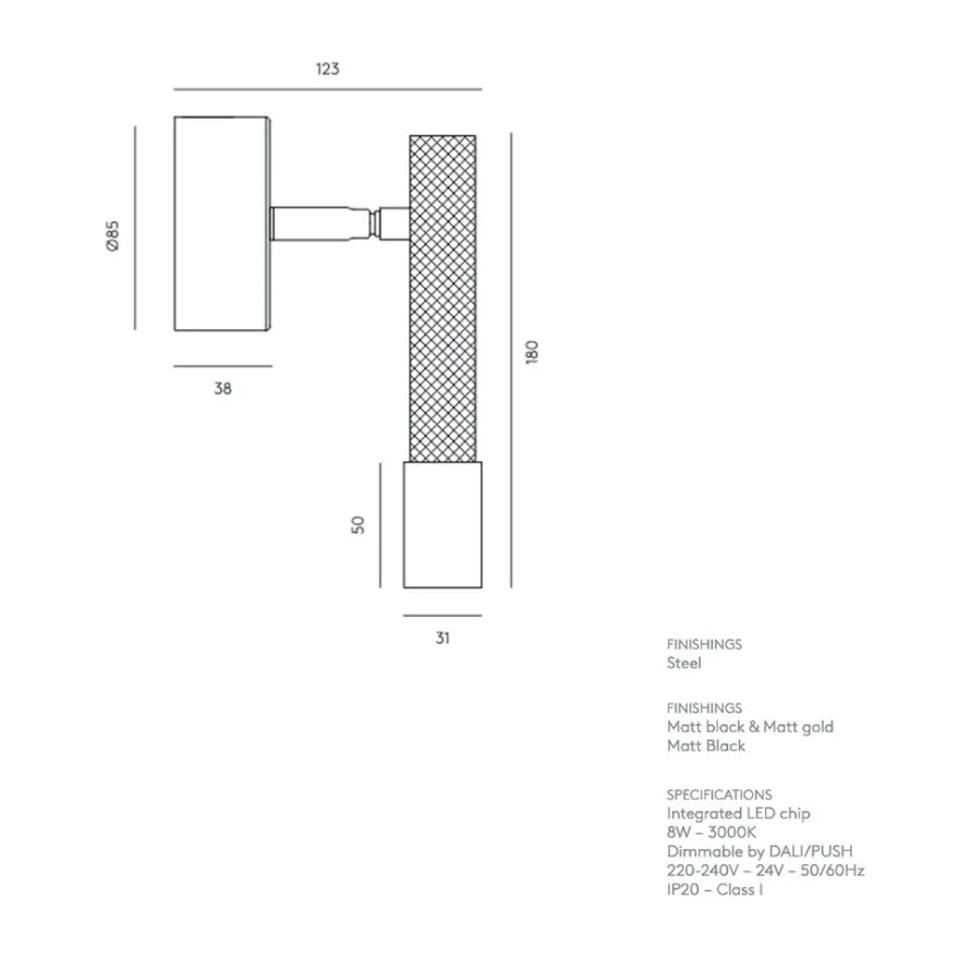 YCRO Heller, beweglicher Deckenspot
