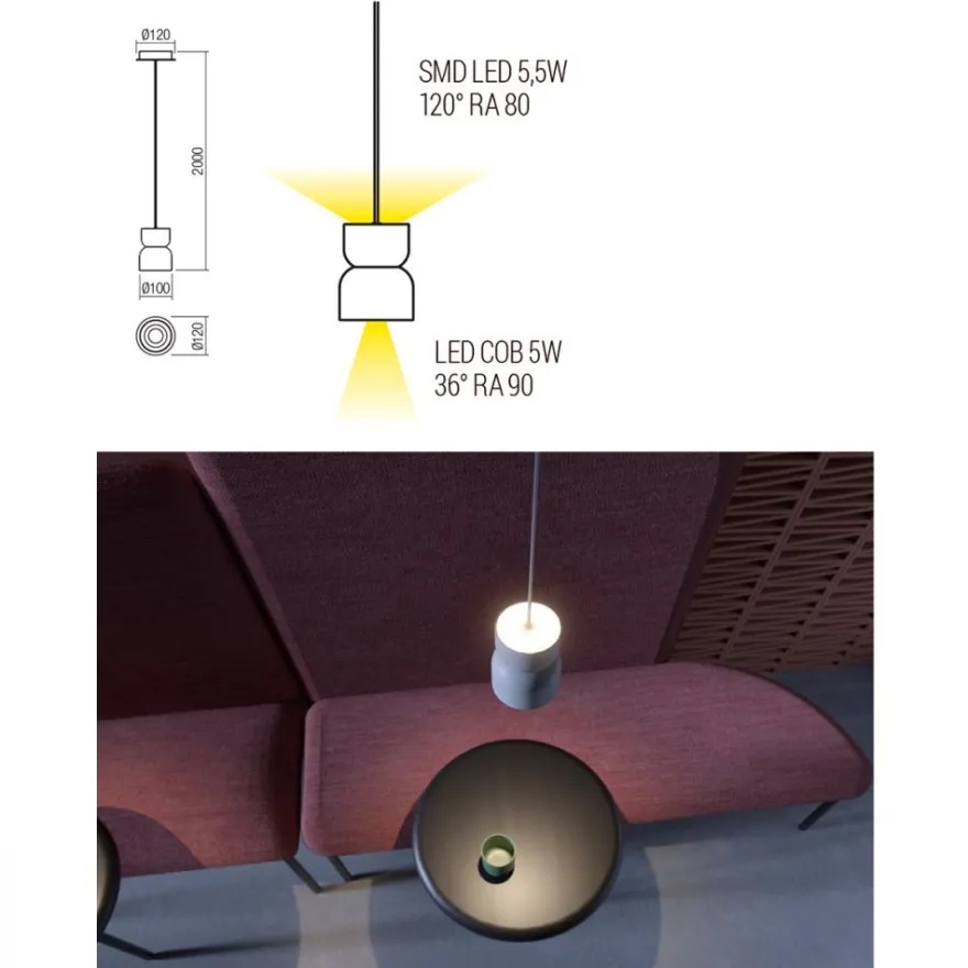 YUNA Kleine Pendelleuchte Up&Down Light